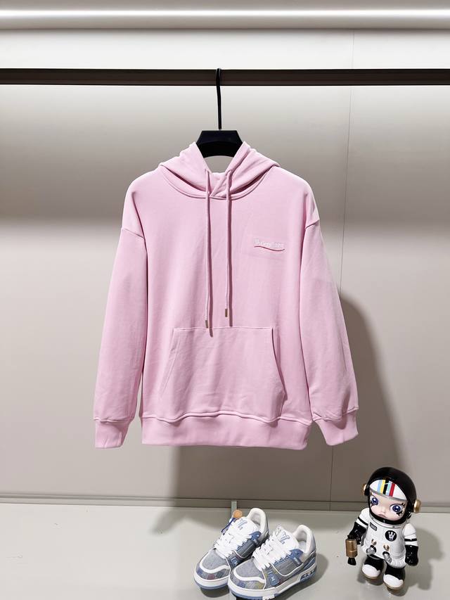 Balenciaga 420g 100% Cotton Hooded Sweatshirt. Features classic embroidered Coca