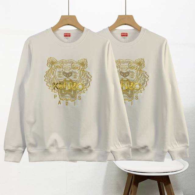 New Arrival: Kenzo 420G Mink Fleece Tiger Head Fleece Sweatshirt. High quality,