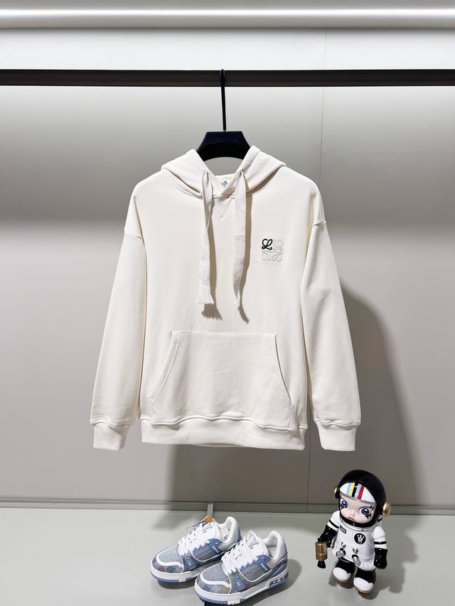 Loewe 420g 100% Cotton Hooded Sweatshirt. Features a simple color-blocked design