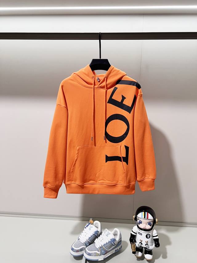 Loewe 420g 100% Cotton Hooded Sweatshirt, One-Piece, Shoulder-Wrapped, Printed L