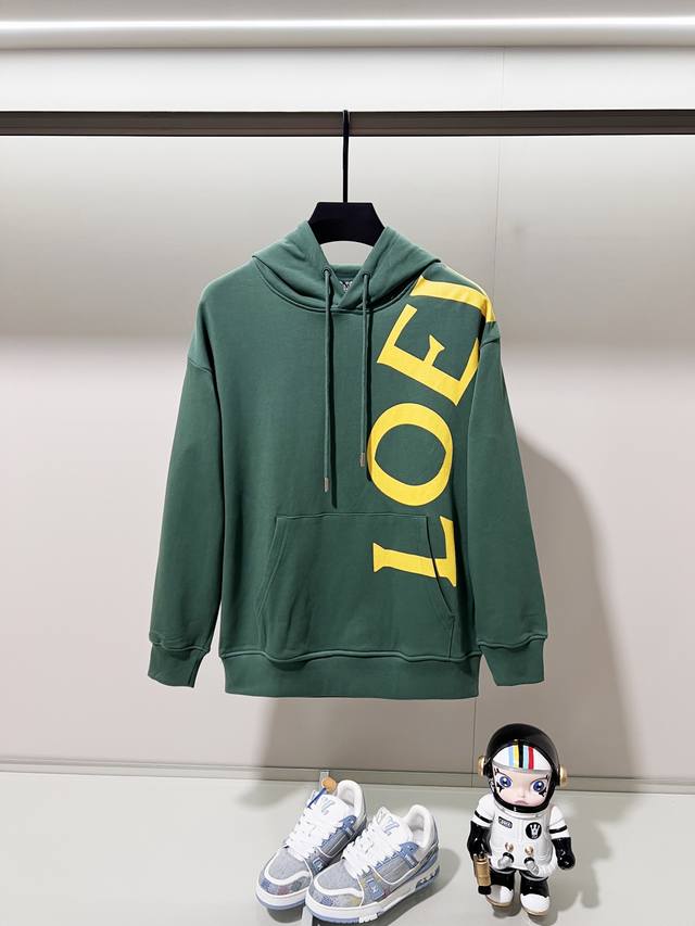 Loewe 420g 100% Cotton Hooded Sweatshirt, One-Piece, Shoulder-Wrapped, Printed L