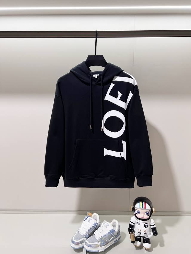 Loewe 420g 100% Cotton Hooded Sweatshirt, One-Piece, Shoulder-Wrapped, Printed L