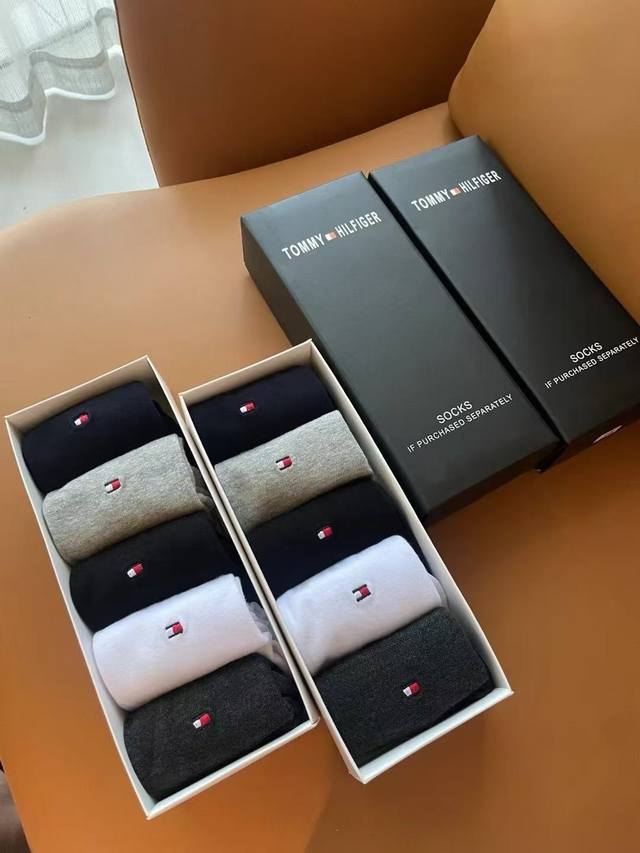 Tommy - Classic Solid Color Mid-Calf Socks, 5 pairs per box! Still the classic s