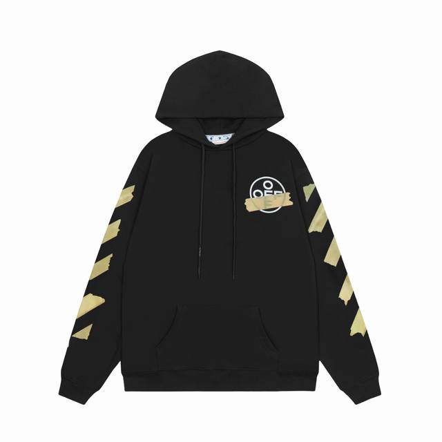 High-quality Off-White CO Virgil Abloh hoodie with duct tape and arrow print, un