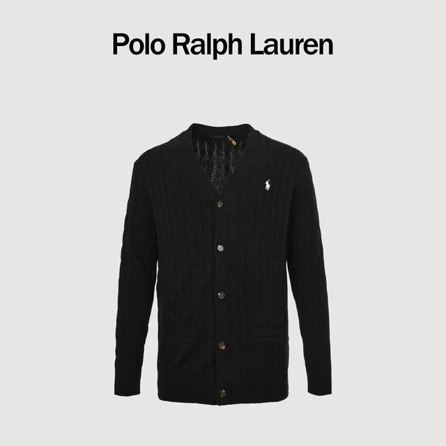 Ralph Lauren 25Fw Embroidered Pony Logo Cable Knit Cardigan (Ddd). Features high