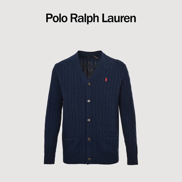Ralph Lauren 25Fw Embroidered Pony Logo Cable Knit Cardigan (Ddd). Features high