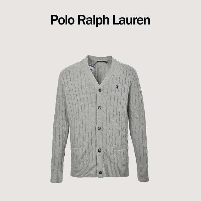 Ralph Lauren 25Fw Embroidered Pony Logo Cable Knit Cardigan (Ddd). Features high