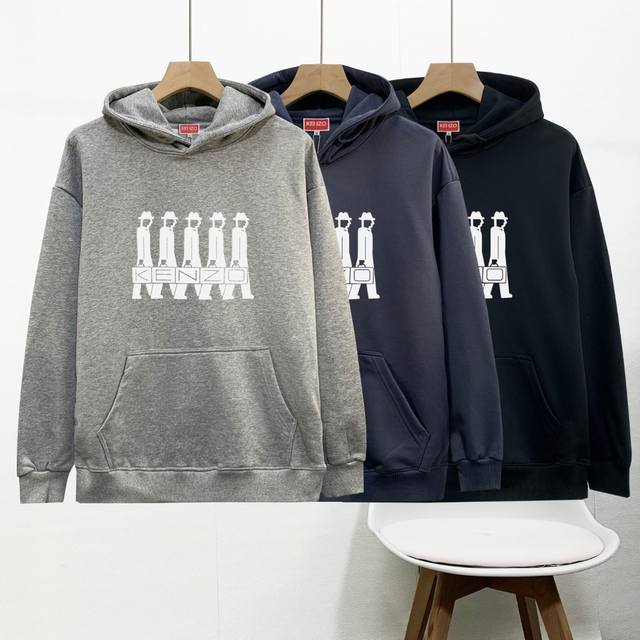 High-quality Kenzo hooded embroidered sweatshirt, new style, embroidered craftsm