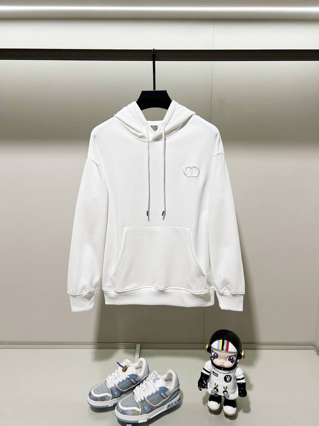 Dior 420g pure cotton hooded sweatshirt. Classic and simple micro-label Cd logo