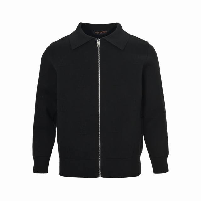 Louis Vuitton Embossed Logo Zipper Knitted Collar Jacket (Ddd) This double-sided