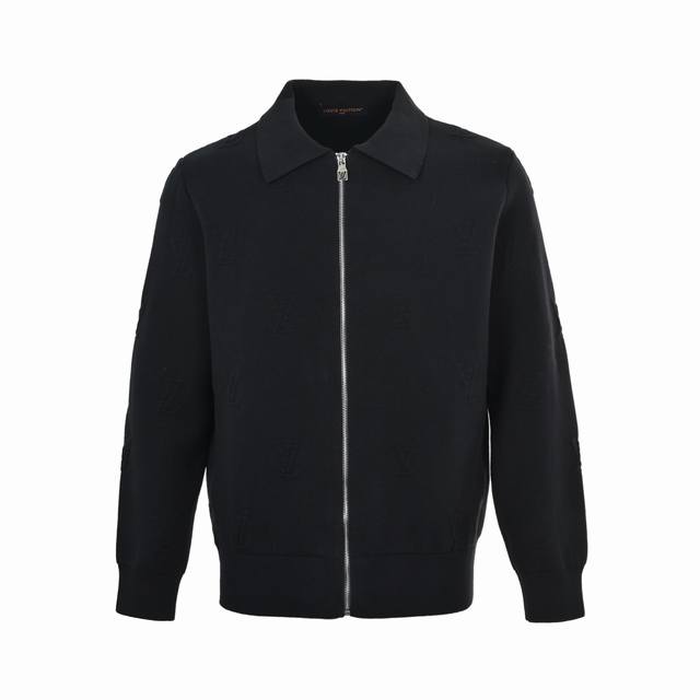 Louis Vuitton Embossed Logo Zipper Knitted Collar Jacket (Ddd) This double-sided