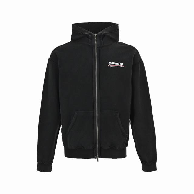 Balenciaga 25Fw Coca-Cola Embroidery Reversible Zipper Hooded Jacket. Made with