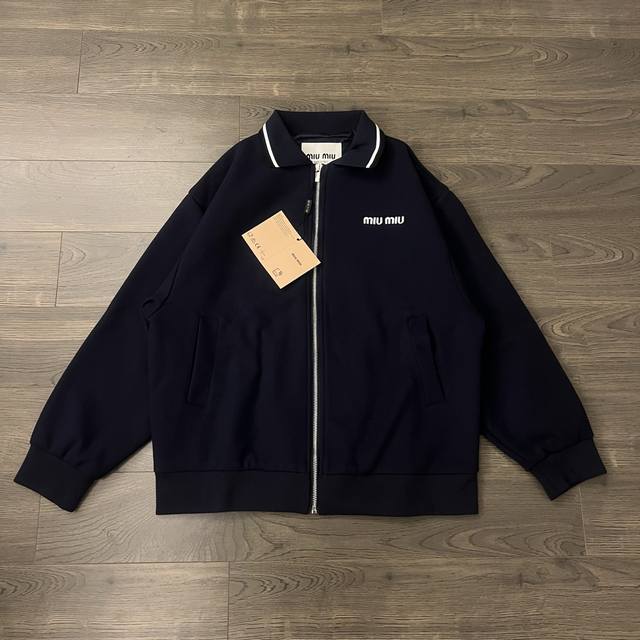 Miu Miu 25Ss Logo Embroidery Couple Collar Piqu