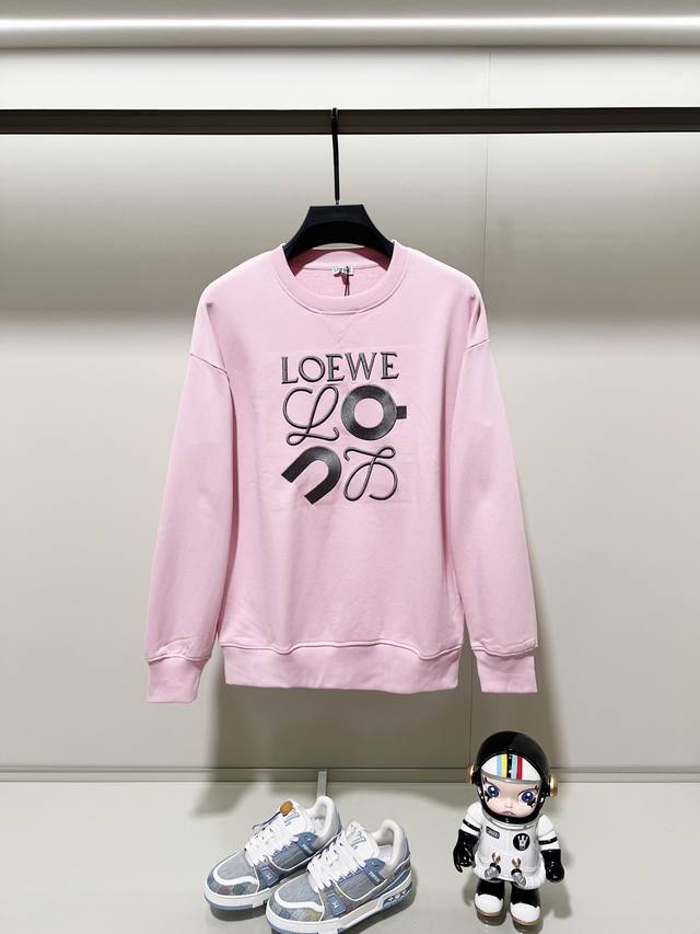 Loewe 420g 100% Cotton Crew Neck Sweatshirt. Simplified collaboration design wit