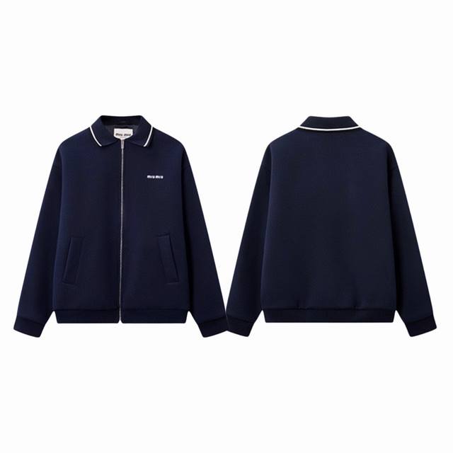 Miu Miu 25Ss Logo Embroidery Couple Collar Piqu