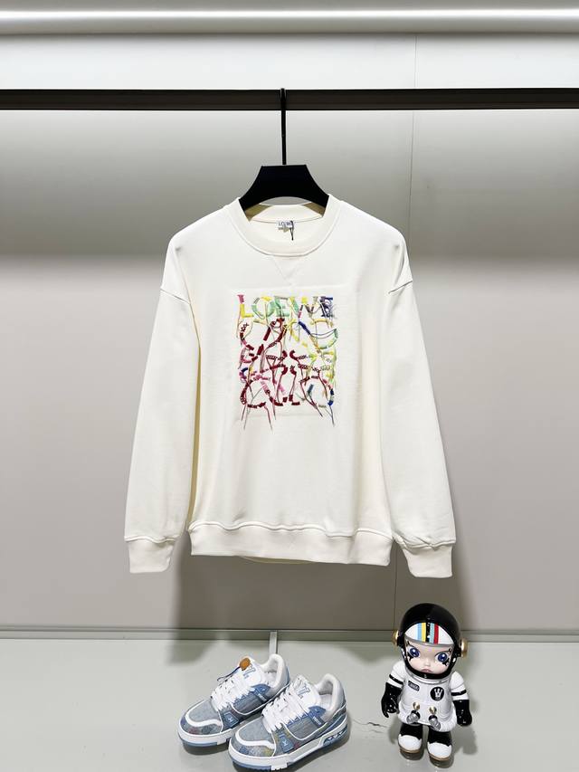 Loewe 420g 100% Cotton Crew Neck Sweatshirt. Features include: colorful color bl