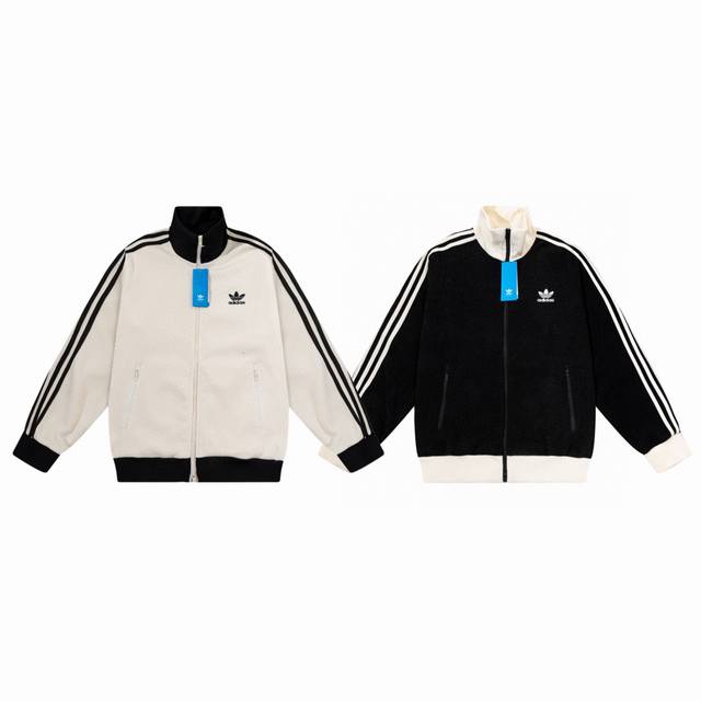 Adidas Originals Classic Corduroy Three Stripes Retro Couple Stand Collar Jacket
