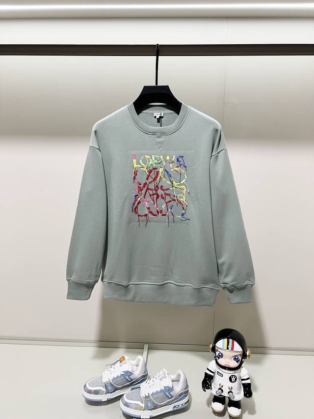 Loewe 420g 100% Cotton Crew Neck Sweatshirt. Features include: colorful color bl