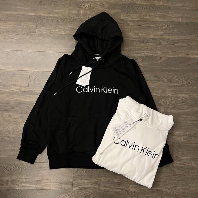 Calvin Klein Ck Classic Full-Letter Logo Embroidered Couple Hooded Sweatshirt -