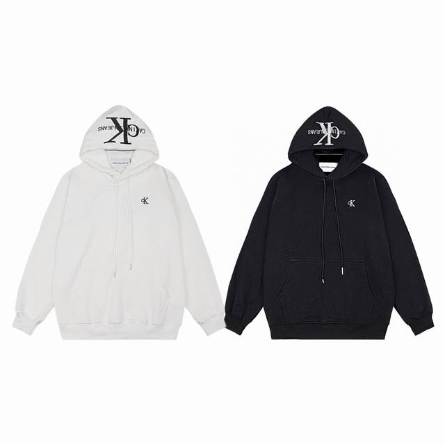 Calvin Klein Ck Classic Letter Embroidered Couple Hooded Sweatshirt - Original Q