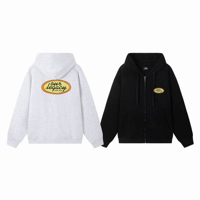 Stussy X Our Legacy 25Ss Collaboration Couple Hooded Fleece Zip-Up Sweatshirt -