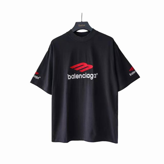 Real shot details + size chart Balenciaga M3M embroidered short-sleeved T-shirt