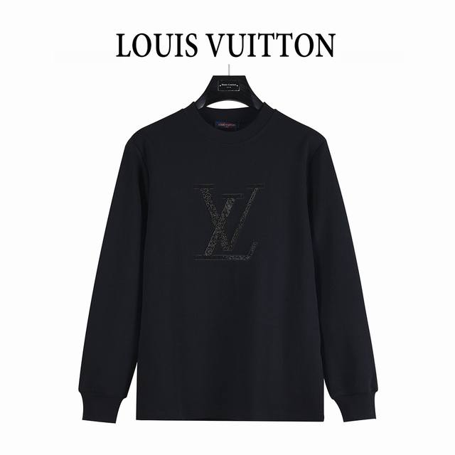 Louis Vuitton 25Fw Large Logo Beaded Tatami Embroidery Long-Sleeve T-Shirt. Made
