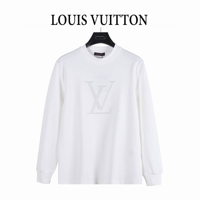Louis Vuitton 25Fw Large Logo Beaded Tatami Embroidery Long-Sleeve T-Shirt. Made