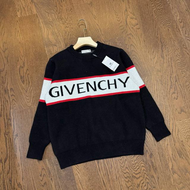Givenchy Classic Intarsia Logo Jacquard Couple Knit Crew Neck Sweater - Top Orig Givenchy Classic Intarsia Logo Jacquard Couple Knit Crew Neck Sweater - Top Orig