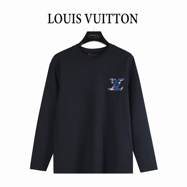 Louis Vuitton 25Fw Brocade Cloud and Back Embroidered Long-Sleeve T-Shirt. Made