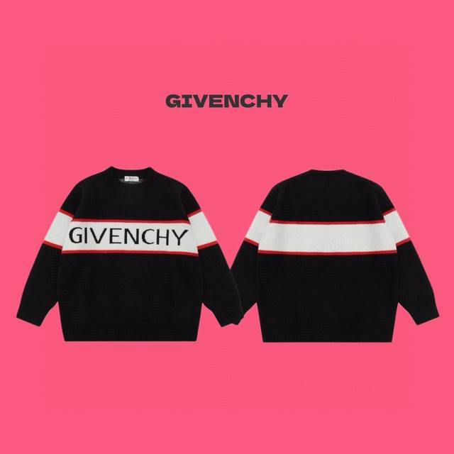 Givenchy Classic Intarsia Logo Jacquard Couple Knit Crew Neck Sweater - Top Orig Givenchy Classic Intarsia Logo Jacquard Couple Knit Crew Neck Sweater - Top Orig