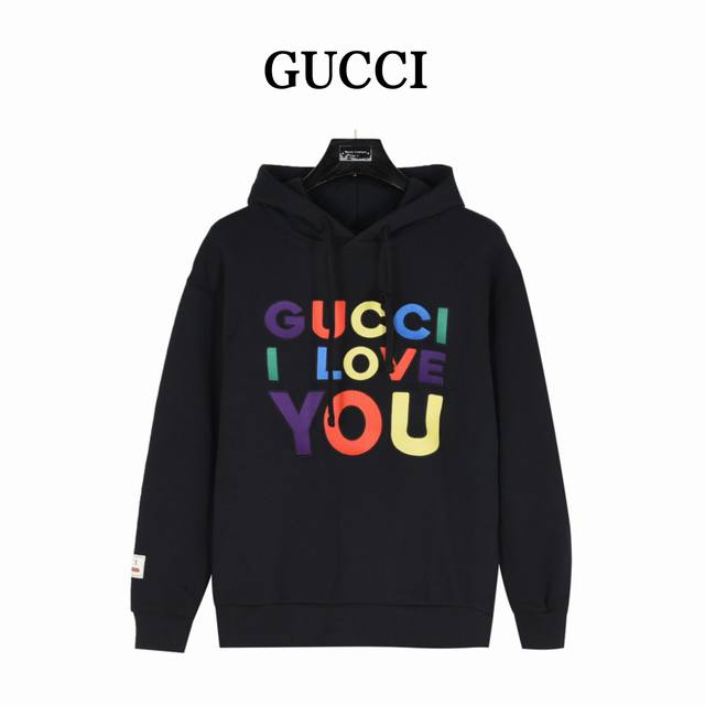 Gucci Heavy-Duty Full-Color Logo Embroidered Hoodie The new color scheme and fab