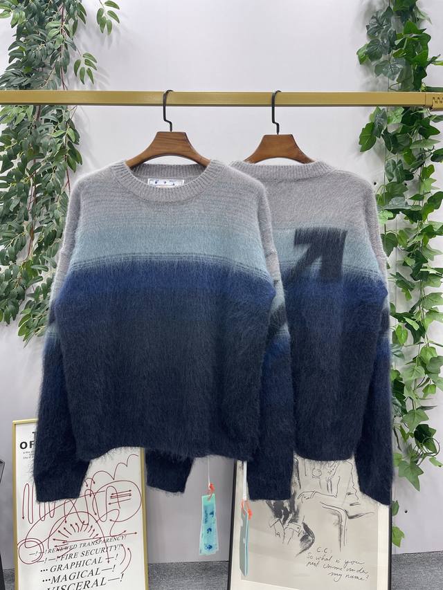In Stock: # Autumn/Winter New Arrival Brand: Off-White Gradient Arrow Mohair Swe
