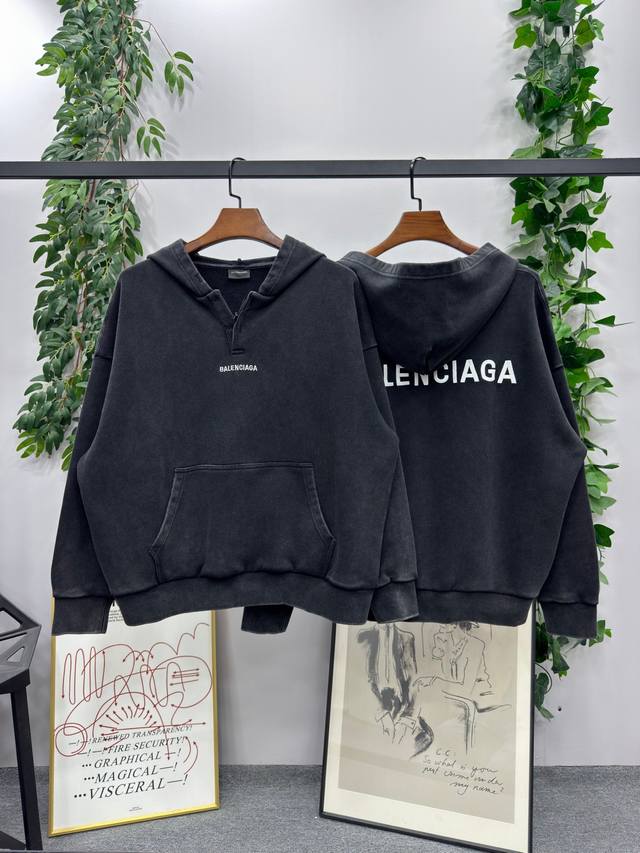 In Stock: # 26Ss Runway New Arrival! Brand: Balenciaga Seagull Collar Hooded Swe