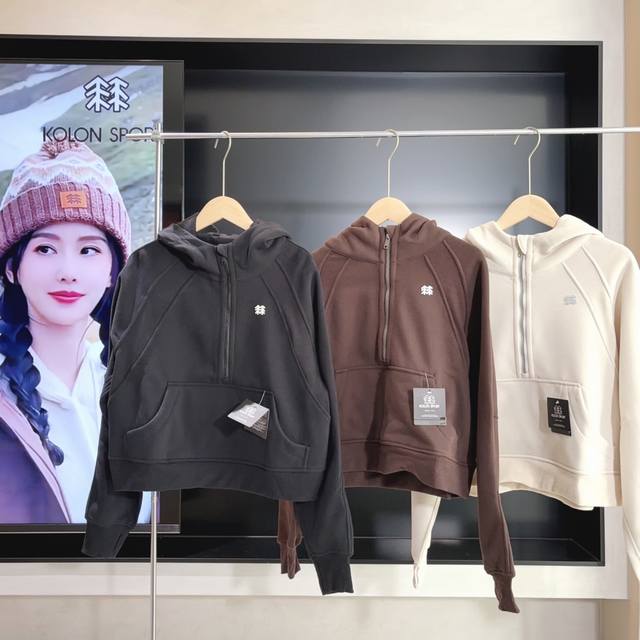 Kolon Sport Women's Camping Woven Hooded Sweatshirt with Fleece Lining (Ddd) - A