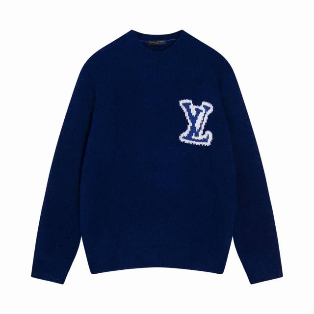 Lv Fw Latest V-Neck Jacquard Pullover Sweater. This sweater is made of 37% wool,