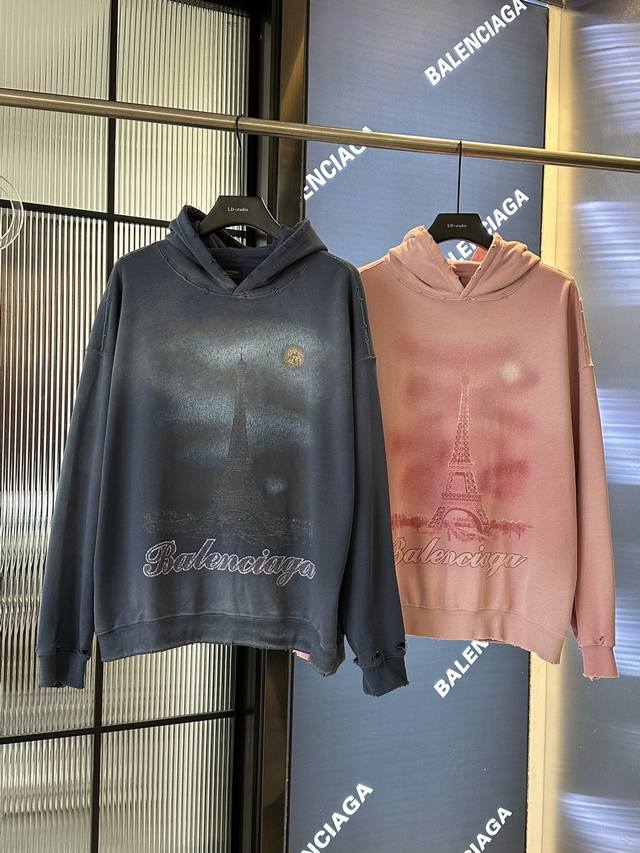 Balenciaga's latest Paris Eiffel Tower inkjet graffiti hand-painted gradient col