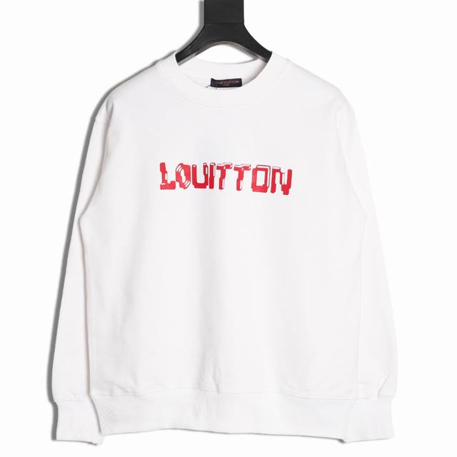 Louis Vuitton Lv 25Fw Red Letter Print Crew Neck Sweatshirt (Ddd) 480G High-Grad