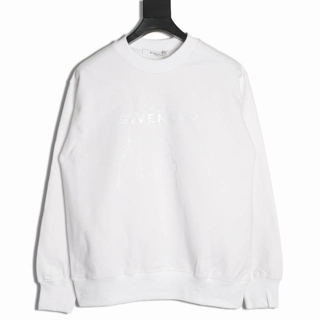 Givenchy 25Fw Lightning Print Crew Neck Sweatshirt (Ddd) 480G High-Grade Combed Givenchy 25Fw Lightning Print Crew Neck Sweatshirt (Ddd) 480G High-Grade Combed