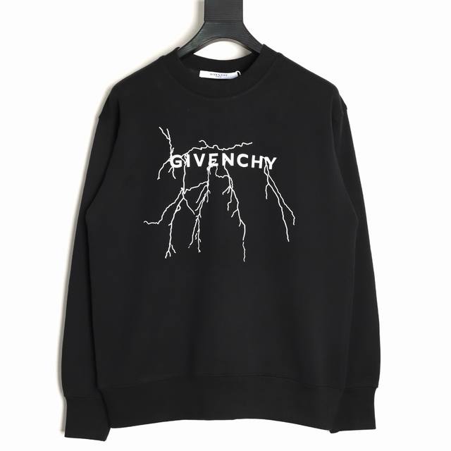 Givenchy 25Fw Lightning Print Crew Neck Sweatshirt (Ddd) 480G High-Grade Combed Givenchy 25Fw Lightning Print Crew Neck Sweatshirt (Ddd) 480G High-Grade Combed