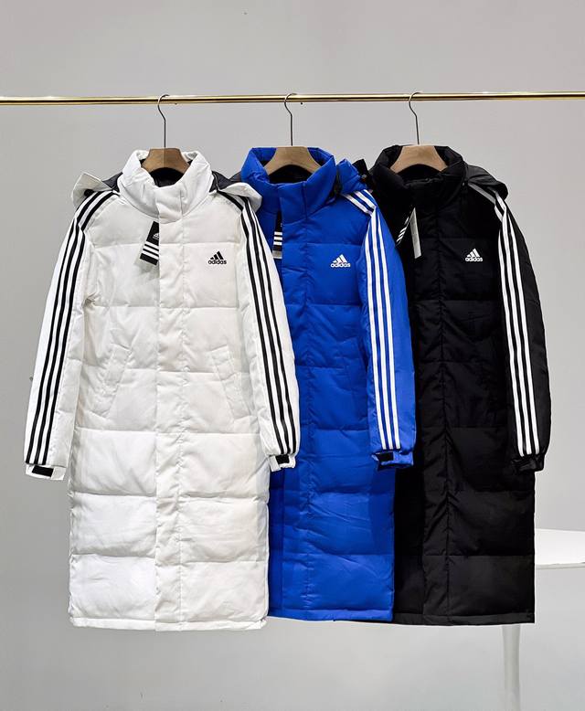 Price reduction offer. New Adidas long down jacket, 80% white duck down, 20% fea