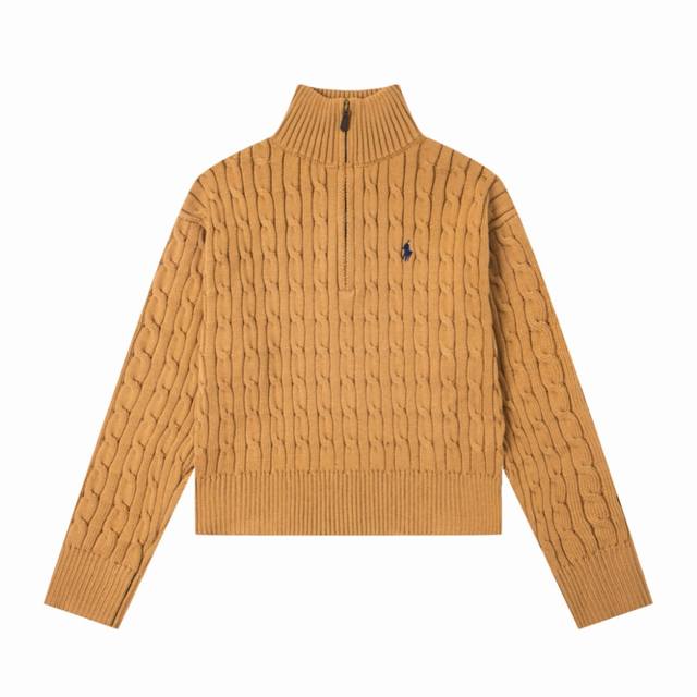 7 Colors Ralph Lauren - Half-Zip Short Sweater, Long Sleeve, Women's Colors: Whi