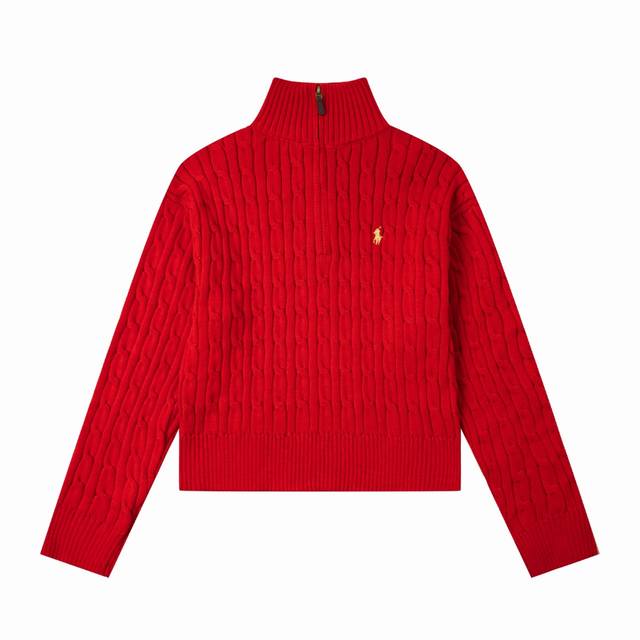 7 Colors Ralph Lauren - Half-Zip Short Sweater, Long Sleeve, Women's Colors: Whi