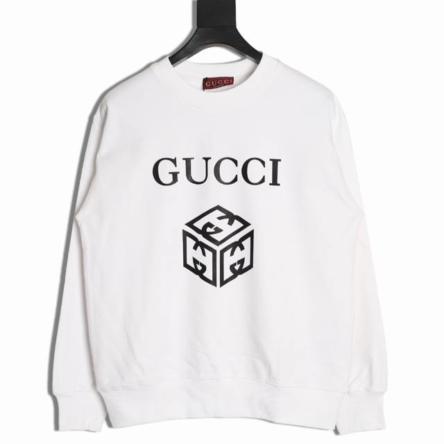 Gucci 25Fw Cube Print Crew Neck Sweatshirt (Ddd) 480G High-Grade Combed Cotton F