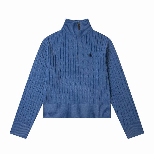 7 Colors Ralph Lauren - Half-Zip Short Sweater, Long Sleeve, Women's Colors: Whi