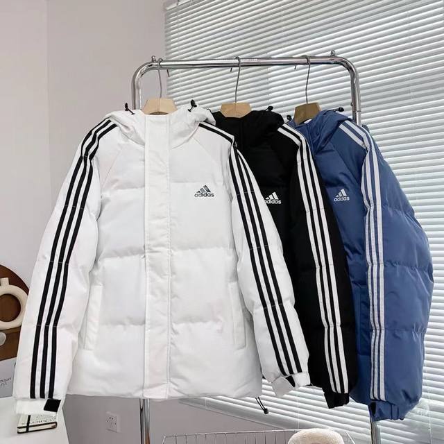 Special Offer. Adidas classic three-stripe cotton jacket, 2025Ss winter new styl