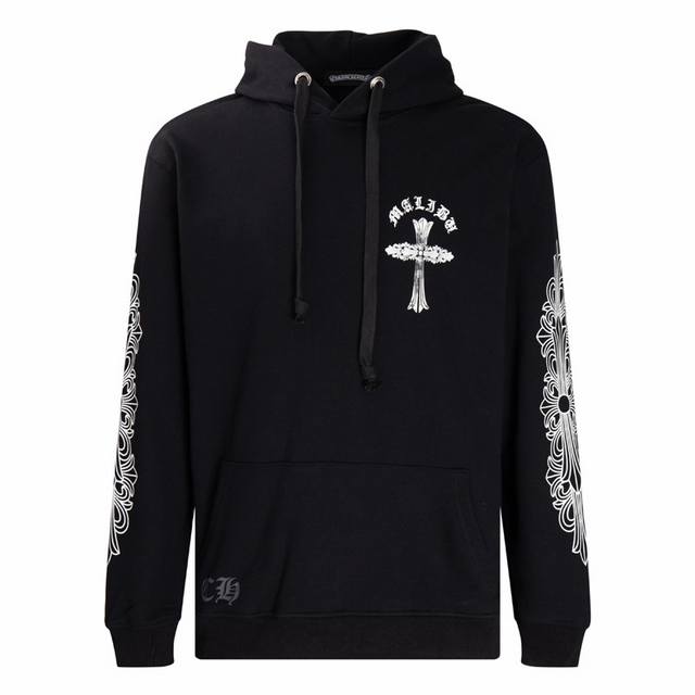 High-quality Chrome Hearts graffiti horseshoe cross print hoodie, unisex. Made w