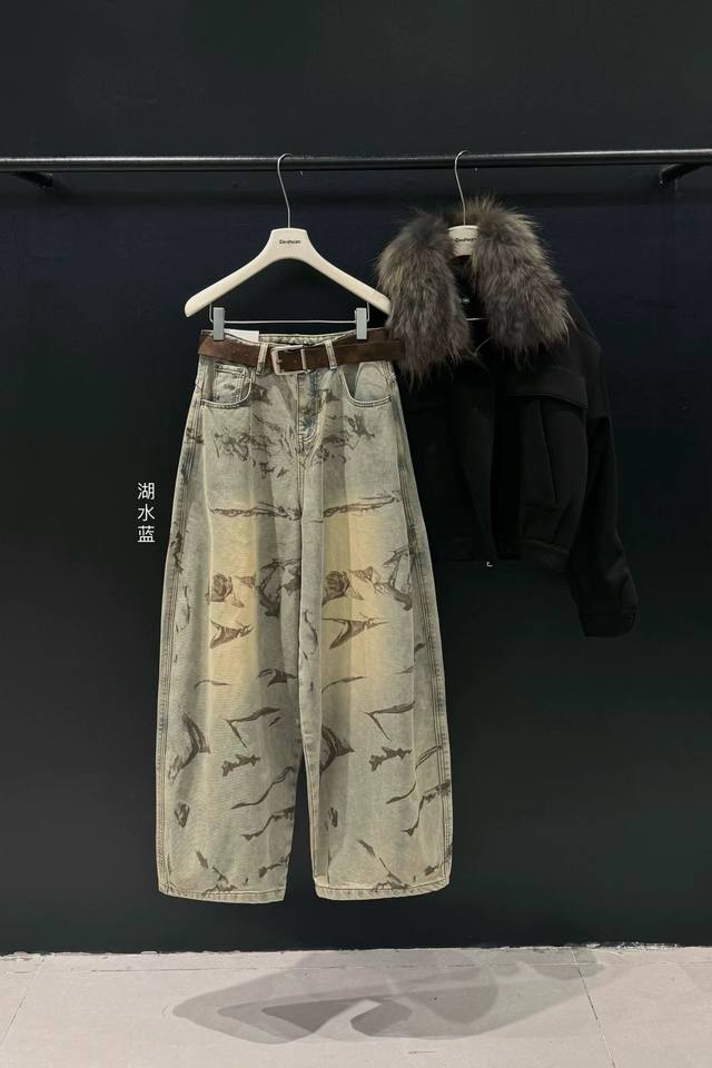 Style No. Xk3627 American Retro Dirty Washed Jeans, Unisex Autumn Wasteland Styl