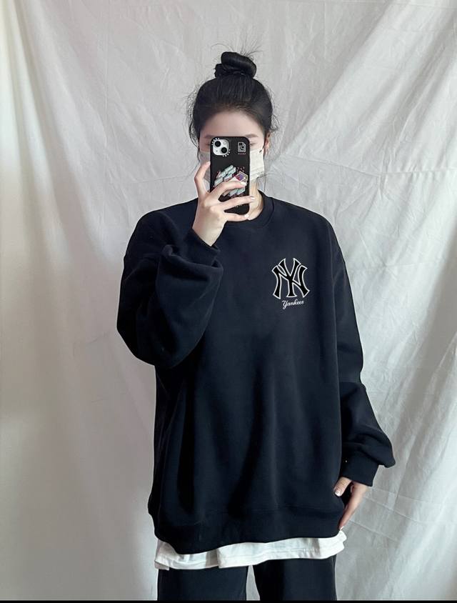 Thickened Silver Fox Fleece Mlb Yankees- Ny Slanted Logo Winter Fleece-Lined Thi