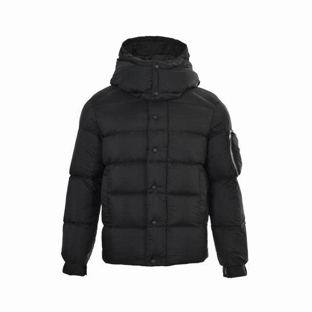 Prada 25Fw Hooded Down Jacket with Triangle Logo Pockets on Arms. Made with 80%